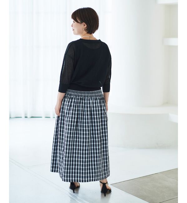 le.coeur blanc「《手洗い可能》シアーVネック7分袖カーディガン」|カーディガン|