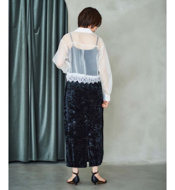 le.coeur blanc「《手洗い可能》MAISON MAVERICK レースクロップドブラウス」|シャツ・ブラウス|