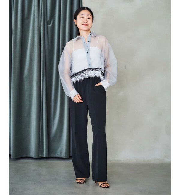 le.coeur blanc「《手洗い可能》MAISON MAVERICK レースクロップドブラウス」|シャツ・ブラウス|