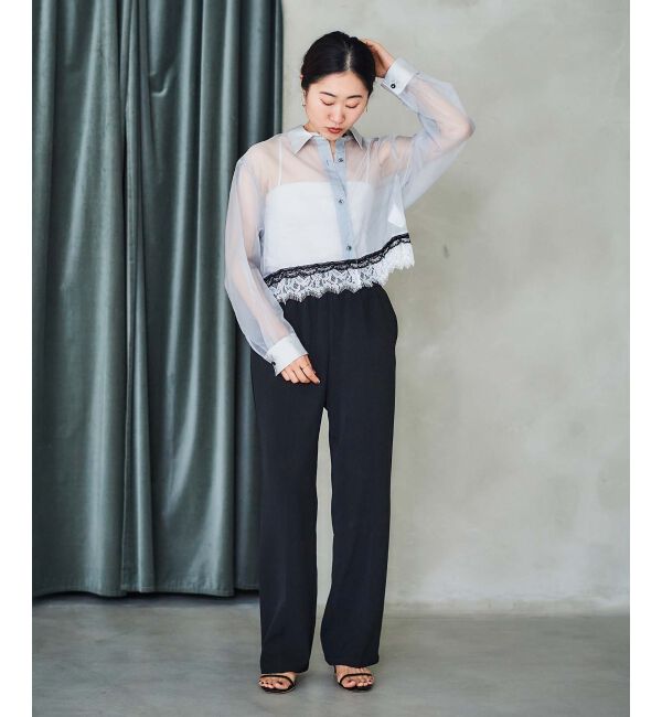 le.coeur blanc「《手洗い可能》MAISON MAVERICK レースクロップドブラウス」|シャツ・ブラウス|