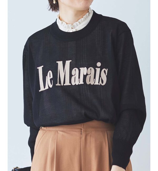 le.coeur blanc「シアー刺繍ロゴニット」|ニット・セーター|ブラック