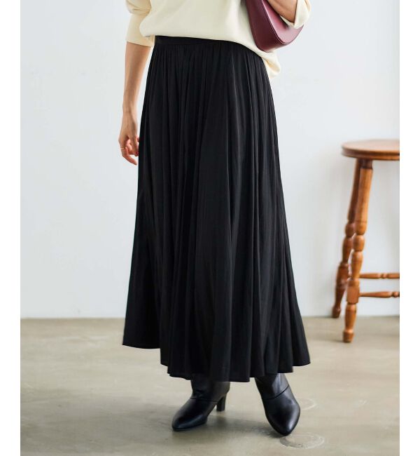  「ウエストリブギャザーフレアスカート」|フレア|