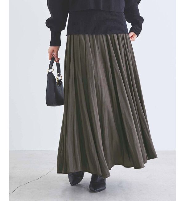  「ウエストリブギャザーフレアスカート」|フレア|