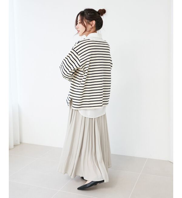  「ウエストリブギャザーフレアスカート」|フレア|
