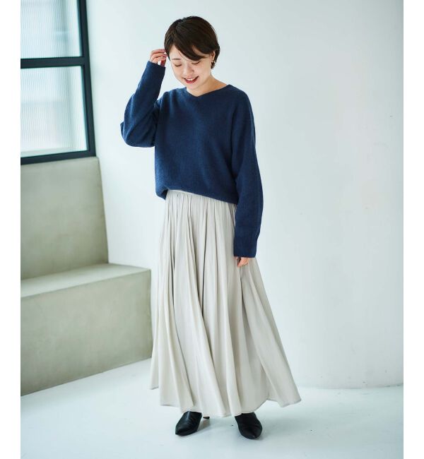  「ウエストリブギャザーフレアスカート」|フレア|