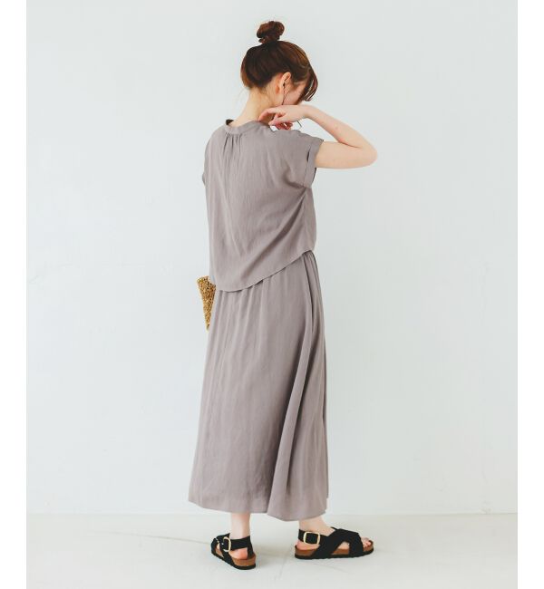  「《手洗い可能》リネンライクフロントポケットワンピース」|ワンピース|