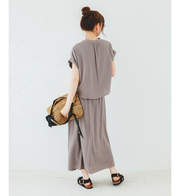  「《手洗い可能》リネンライクフロントポケットワンピース」|ワンピース|