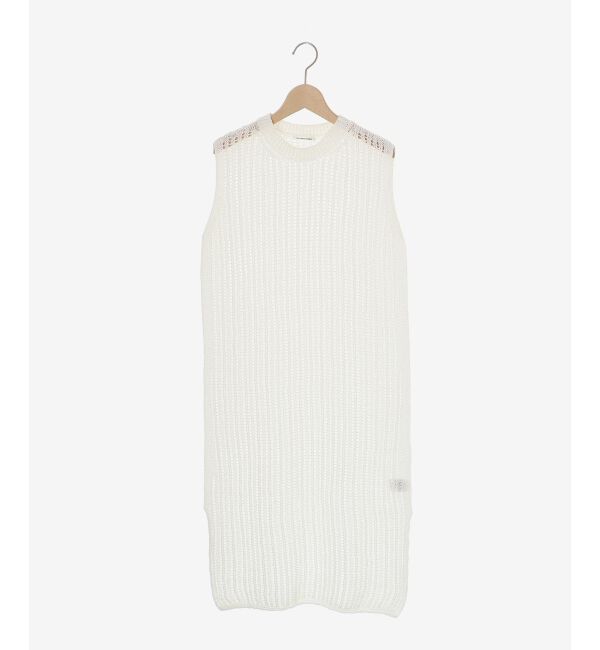  「ハシゴ調透かし柄ホールガーメントワンピース」|ワンピース|