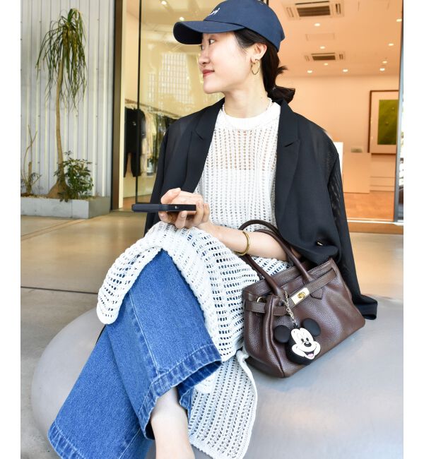  「ハシゴ調透かし柄ホールガーメントワンピース」|ワンピース|