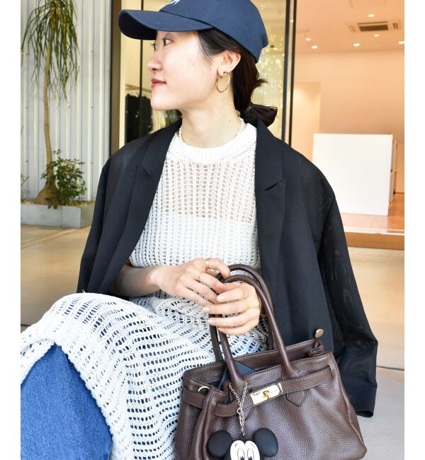  「ハシゴ調透かし柄ホールガーメントワンピース」|ワンピース|