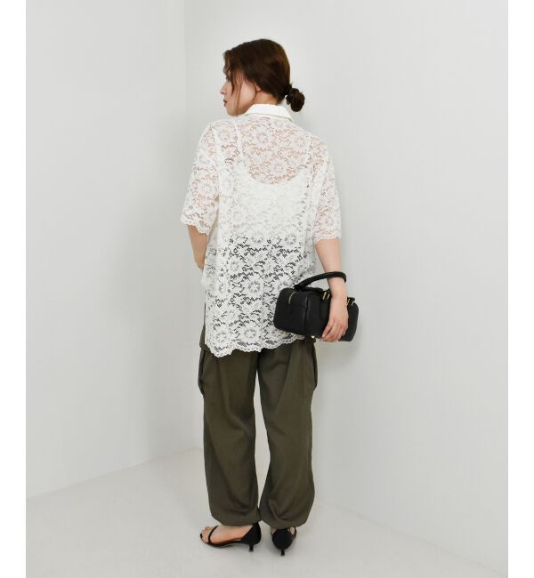  「フロントポケットフラワーコードレースシャツ」|シャツ・ブラウス|