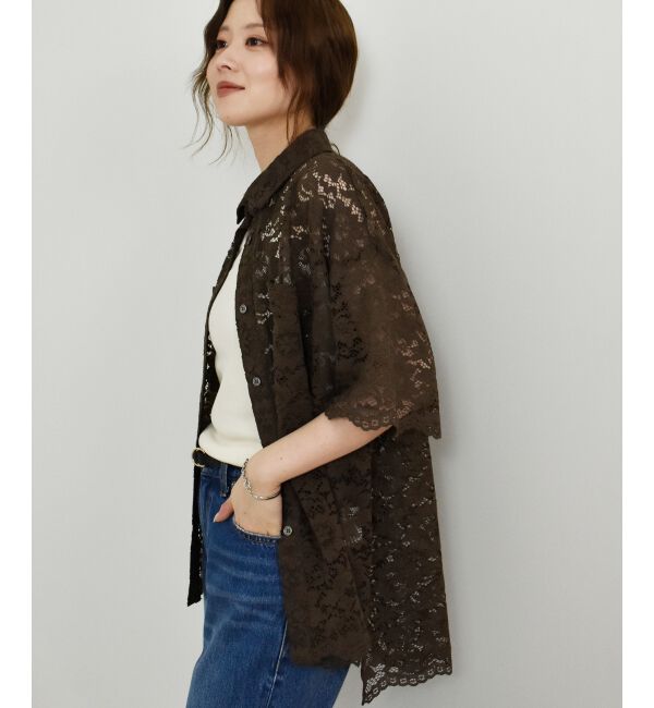  「フロントポケットフラワーコードレースシャツ」|シャツ・ブラウス|