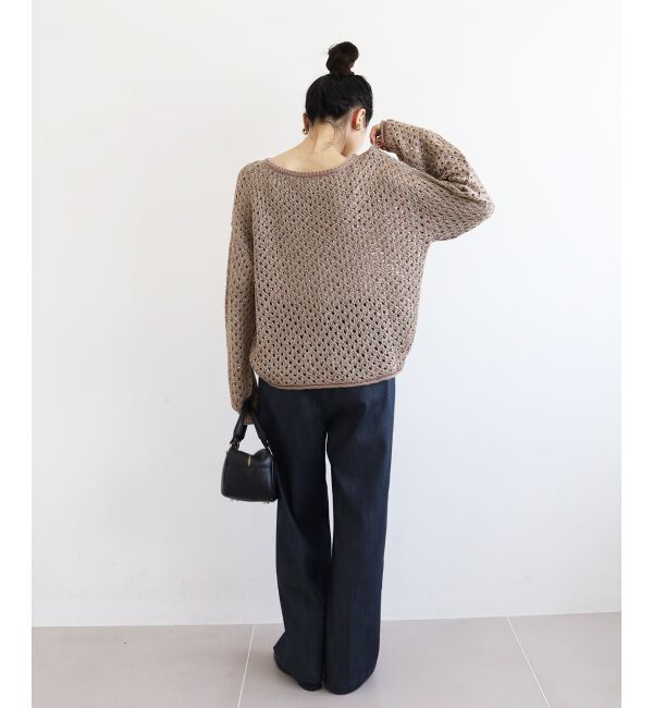  「スパンコールメッシュニットプルオーバー」|ニット・セーター|