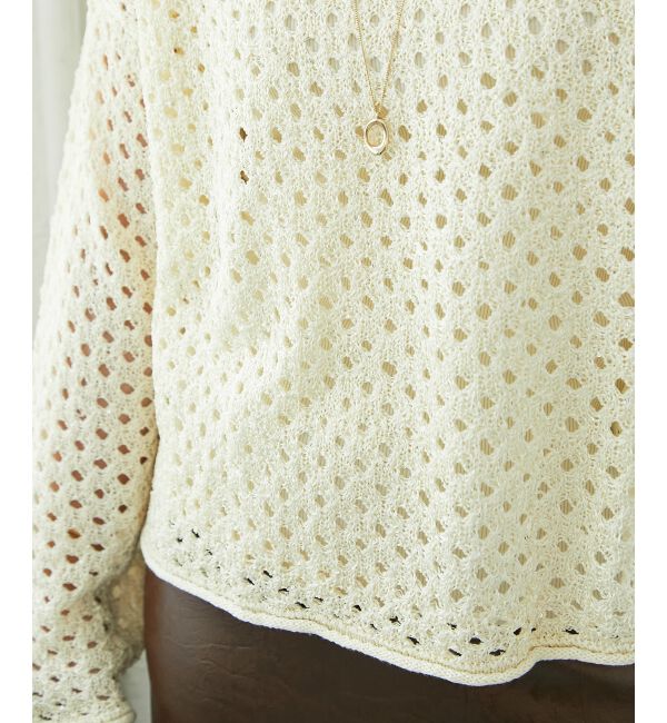  「スパンコールメッシュニットプルオーバー」|ニット・セーター|