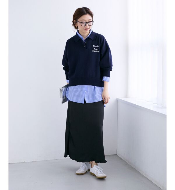  「《WEB限定アイテム》バックギャザーストライプオーバーシャツ」|シャツ・ブラウス|