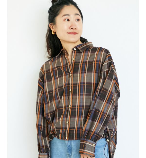  「《手洗い可能》ドロストチェックシャツ」|シャツ・ブラウス|