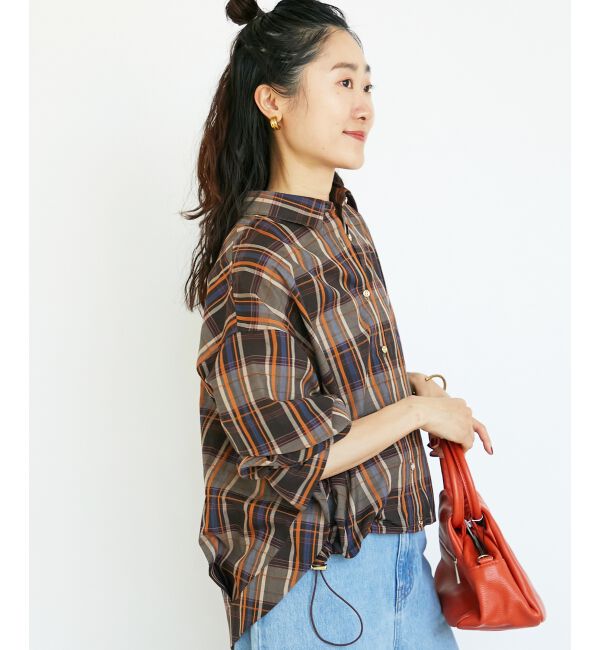  「《手洗い可能》ドロストチェックシャツ」|シャツ・ブラウス|