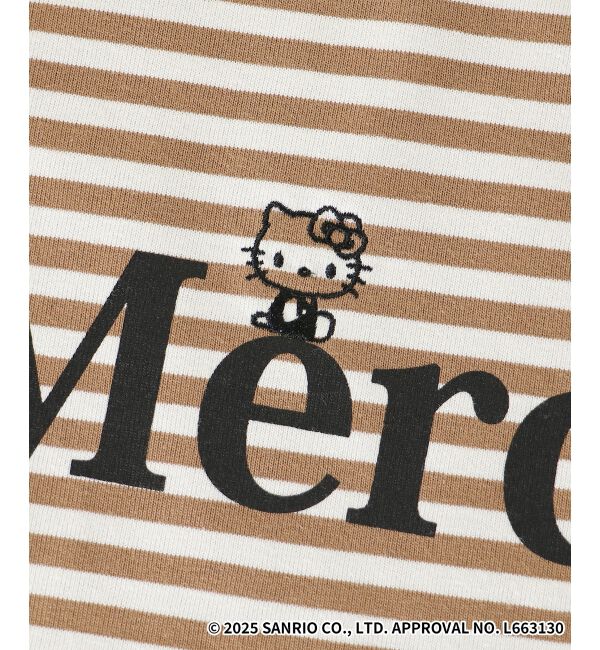  「【HELLO KITTY】Merci刺繍ボーダーロンT」|Tシャツ・カットソー|