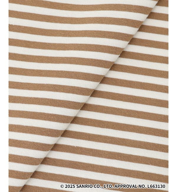  「【HELLO KITTY】Merci刺繍ボーダーロンT」|Tシャツ・カットソー|