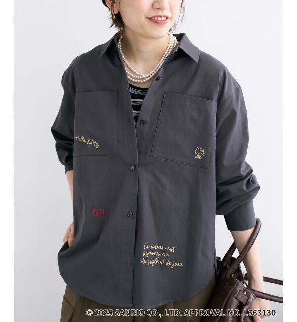  「【HELLO KITTY】レタリング刺繍オーバーシャツ」|シャツ・ブラウス|