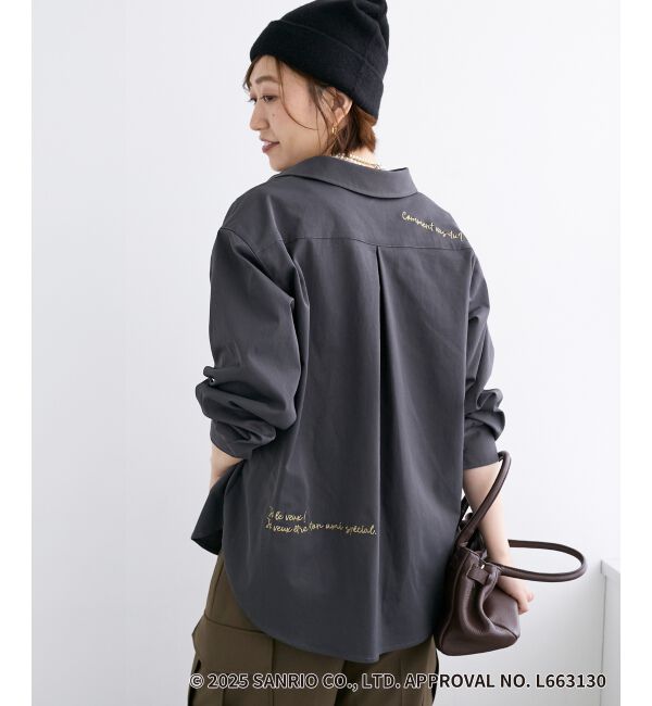  「【HELLO KITTY】レタリング刺繍オーバーシャツ」|シャツ・ブラウス|