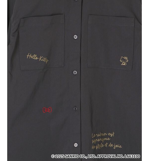  「【HELLO KITTY】レタリング刺繍オーバーシャツ」|シャツ・ブラウス|