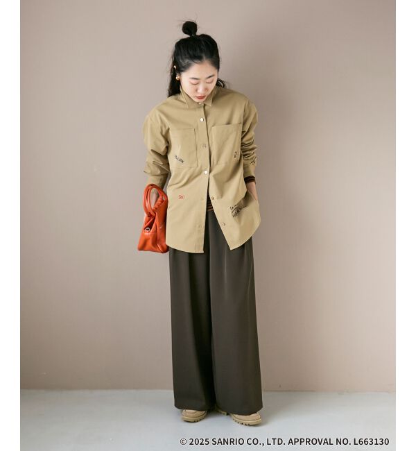  「【HELLO KITTY】レタリング刺繍オーバーシャツ」|シャツ・ブラウス|