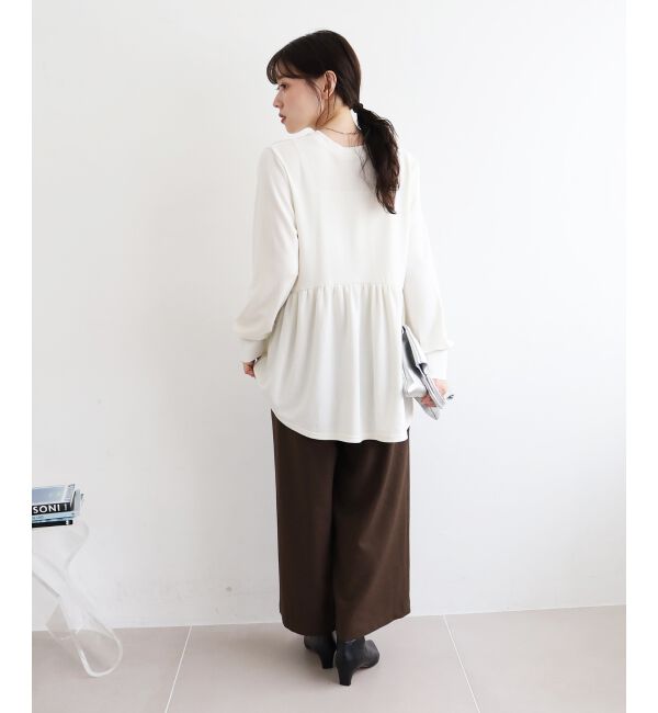  「【吸湿発熱】ギャザーレイヤープルオーバー」|Tシャツ・カットソー|