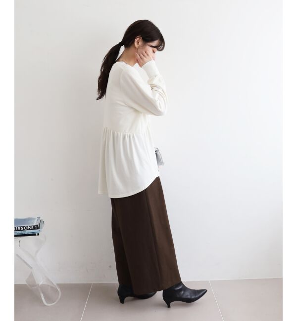  「【吸湿発熱】ギャザーレイヤープルオーバー」|Tシャツ・カットソー|