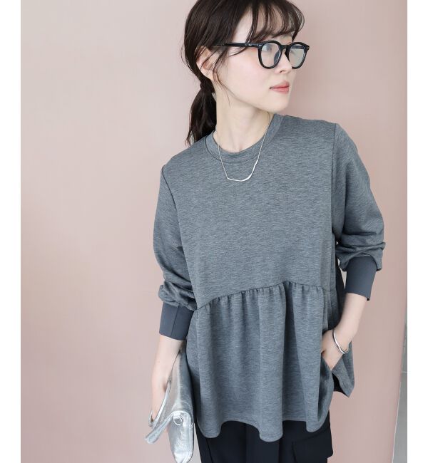  「【吸湿発熱】ギャザーレイヤープルオーバー」|Tシャツ・カットソー|