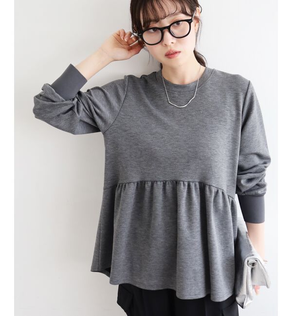  「【吸湿発熱】ギャザーレイヤープルオーバー」|Tシャツ・カットソー|