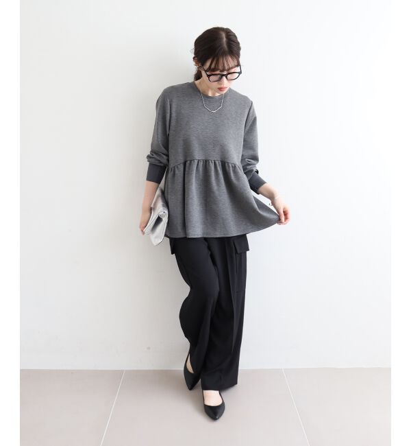  「【吸湿発熱】ギャザーレイヤープルオーバー」|Tシャツ・カットソー|