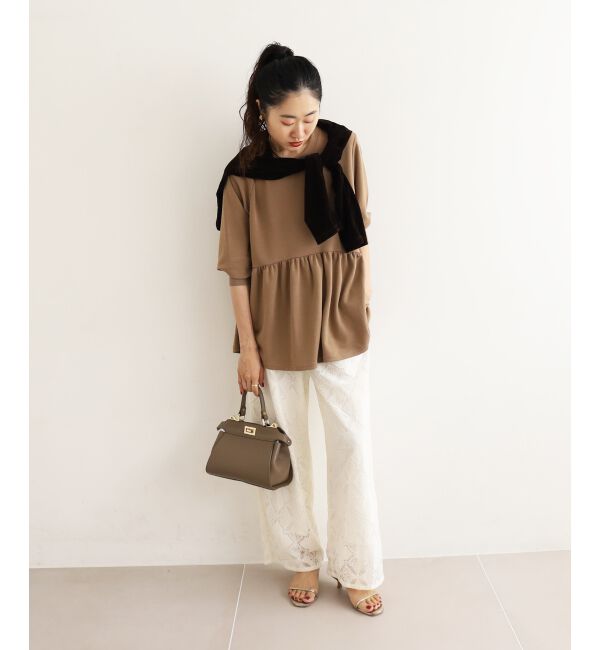  「【吸湿発熱】ギャザーレイヤープルオーバー」|Tシャツ・カットソー|