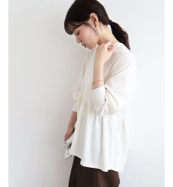  「【吸湿発熱】ギャザーレイヤープルオーバー」|Tシャツ・カットソー|