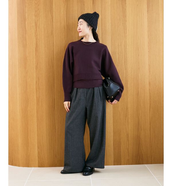  「《手洗い可能》3WAYレイヤードクルーニット」|ニット・セーター|