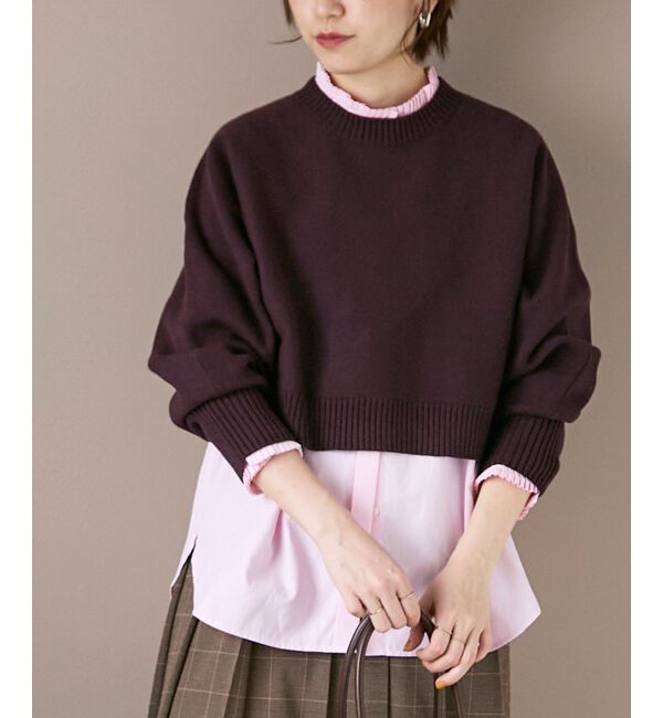  「《手洗い可能》3WAYレイヤードクルーニット」|ニット・セーター|