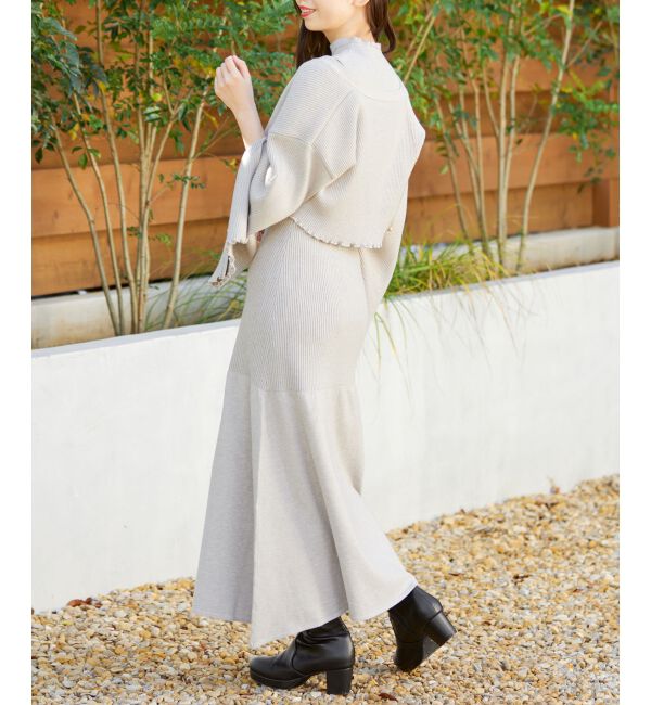 MAJESTICLEGON「プレートカーデsetニットワンピ」|ワンピース|