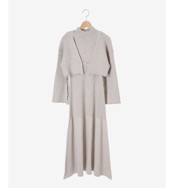 MAJESTICLEGON「プレートカーデsetニットワンピ」|ワンピース|