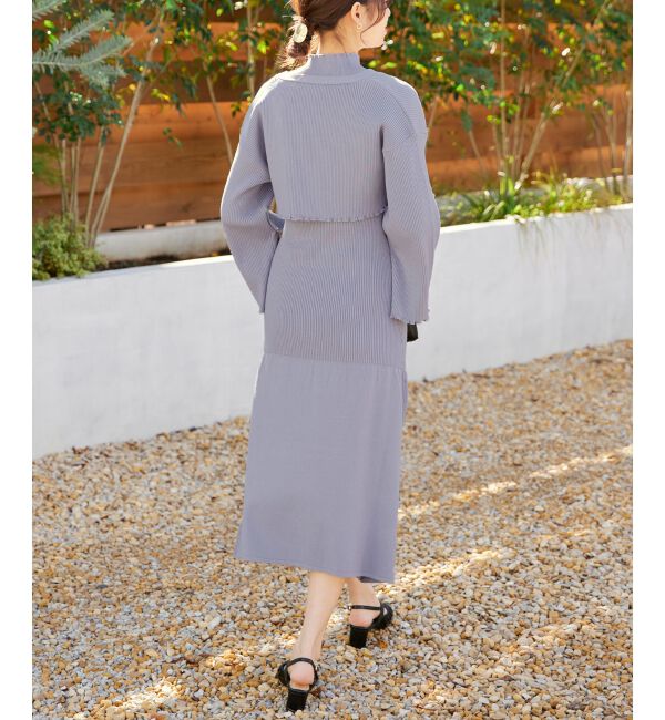 MAJESTICLEGON「プレートカーデsetニットワンピ」|ワンピース|