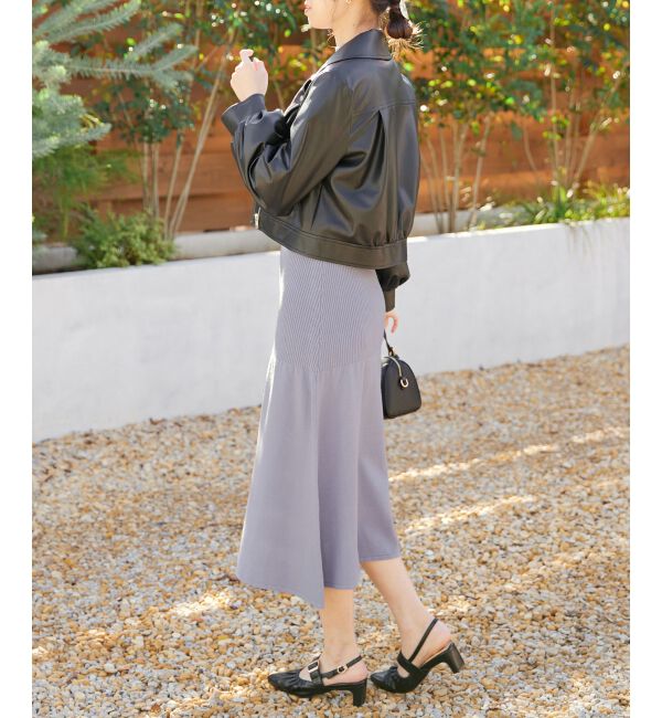 MAJESTICLEGON「プレートカーデsetニットワンピ」|ワンピース|