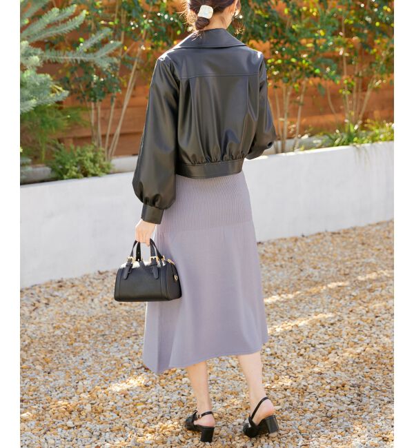 MAJESTICLEGON「プレートカーデsetニットワンピ」|ワンピース|