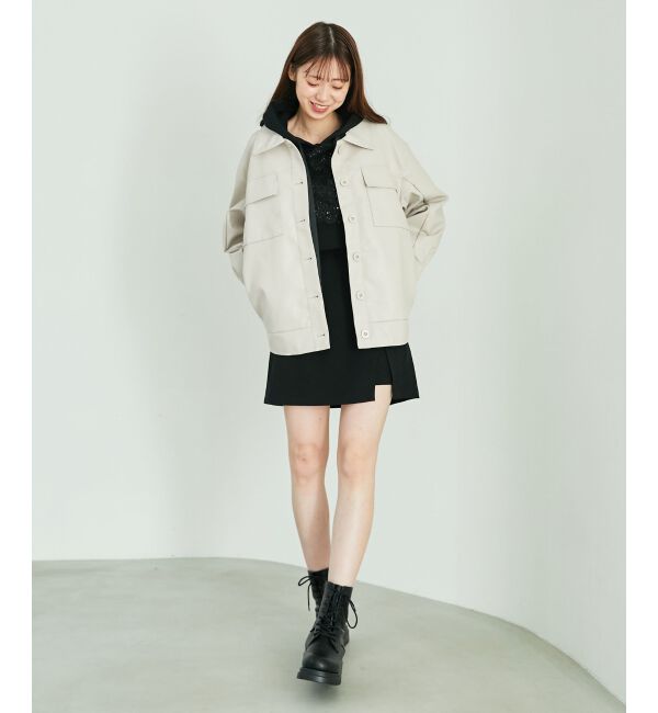 MAJESTICLEGON「フェイクレザーオーバーブルゾン」|ブルゾン・スタジャン|