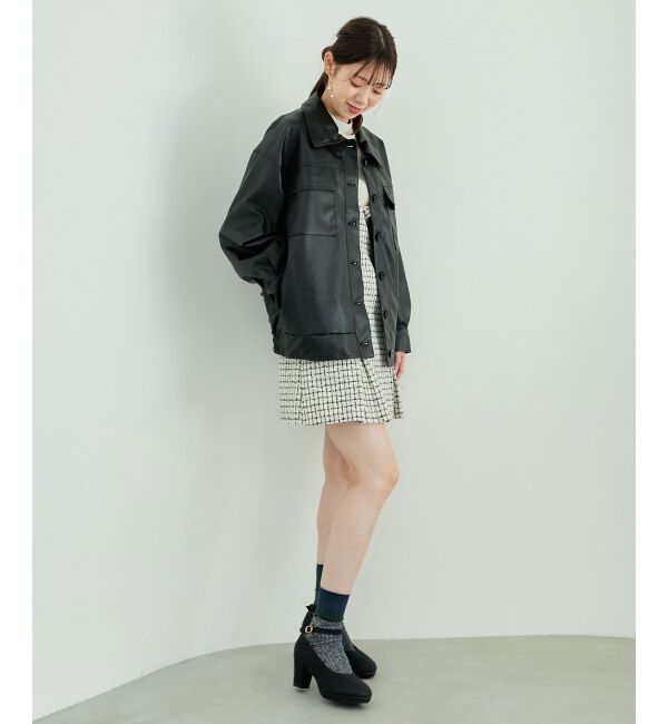 MAJESTICLEGON「フェイクレザーオーバーブルゾン」|ブルゾン・スタジャン|