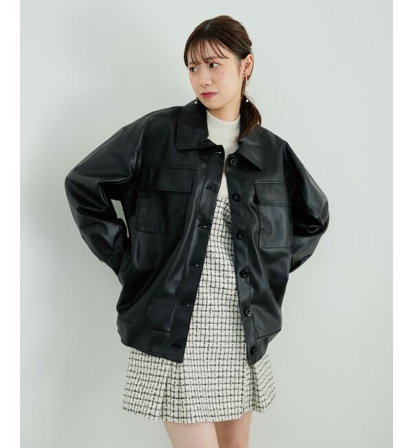 MAJESTICLEGON「フェイクレザーオーバーブルゾン」|ブルゾン・スタジャン|