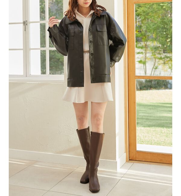 MAJESTICLEGON「フェイクレザーオーバーブルゾン」|ブルゾン・スタジャン|