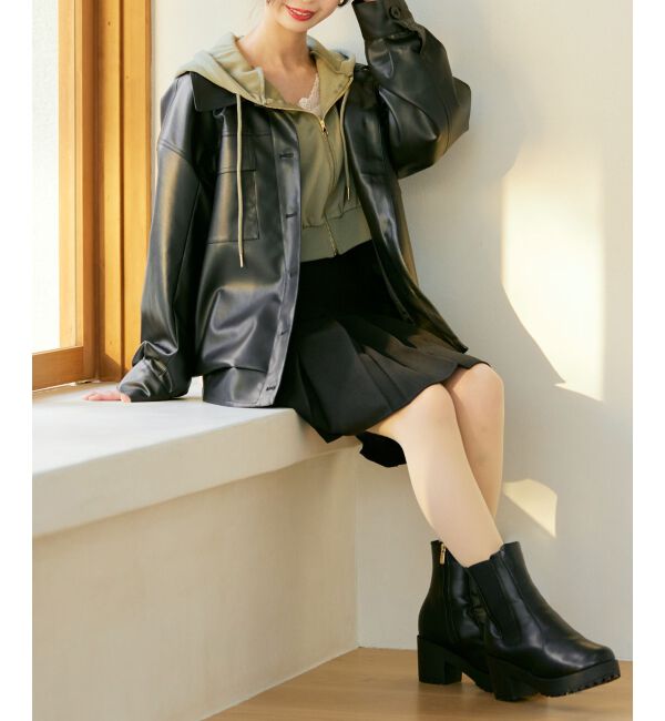 MAJESTICLEGON「フェイクレザーオーバーブルゾン」|ブルゾン・スタジャン|