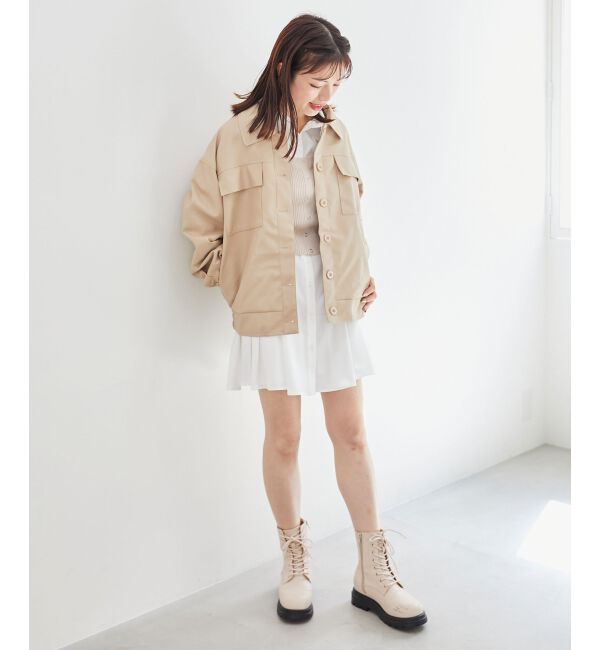 MAJESTICLEGON「フェイクレザーオーバーブルゾン」|ブルゾン・スタジャン|