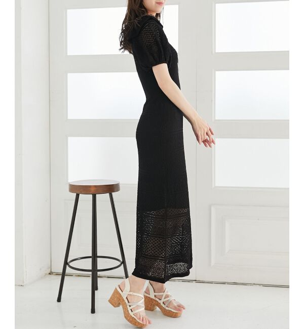 MAJESTICLEGON「スカシ柄ニットワンピース」|ワンピース|