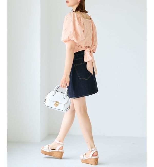 MAJESTICLEGON「ハイウエストデニムミニスカート」|スカート|