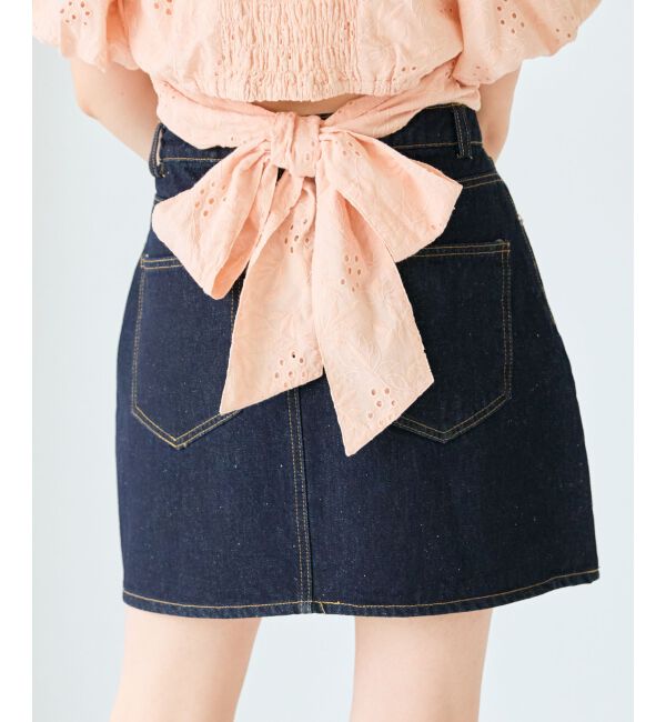 MAJESTICLEGON「ハイウエストデニムミニスカート」|スカート|